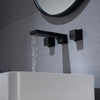 matte black waterfall wall mount bathroom sink faucet with overflow brass pop up drain - wonderland shower inc