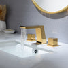 Polished Gold Widespread Bathroom Sink Faucet with 2 Handles and Pop-Up Overflow Brass Drain - wonderland shower inc