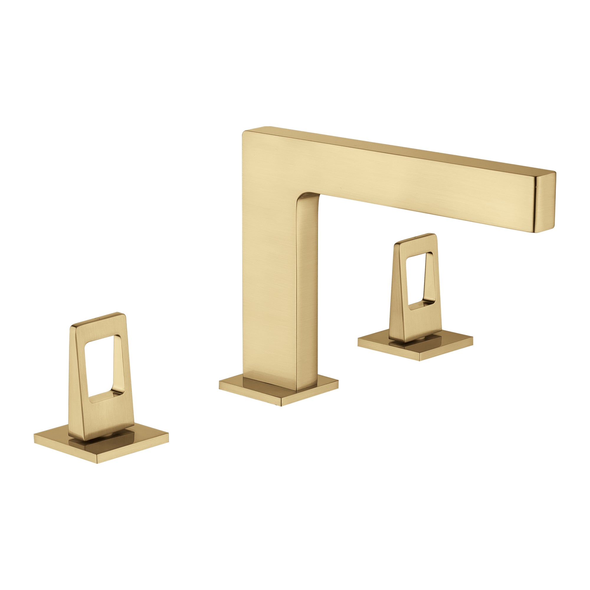 Brushed Gold 3-Hole, Dual Handle Widespread Bathroom Faucet with Pop-Up Drain - wonderland shower inc