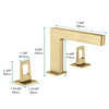 Brushed Gold 3-Hole, Dual Handle Widespread Bathroom Faucet with Pop-Up Drain - wonderland shower inc