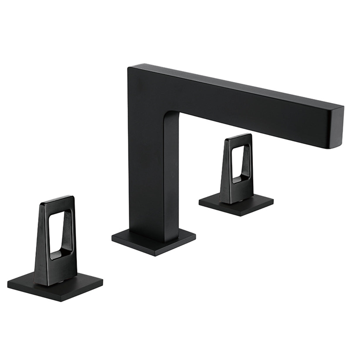 Matte Black 3-Hole, Dual Handle Widespread Bathroom Faucet with Pop-Up Drain - wonderland shower inc