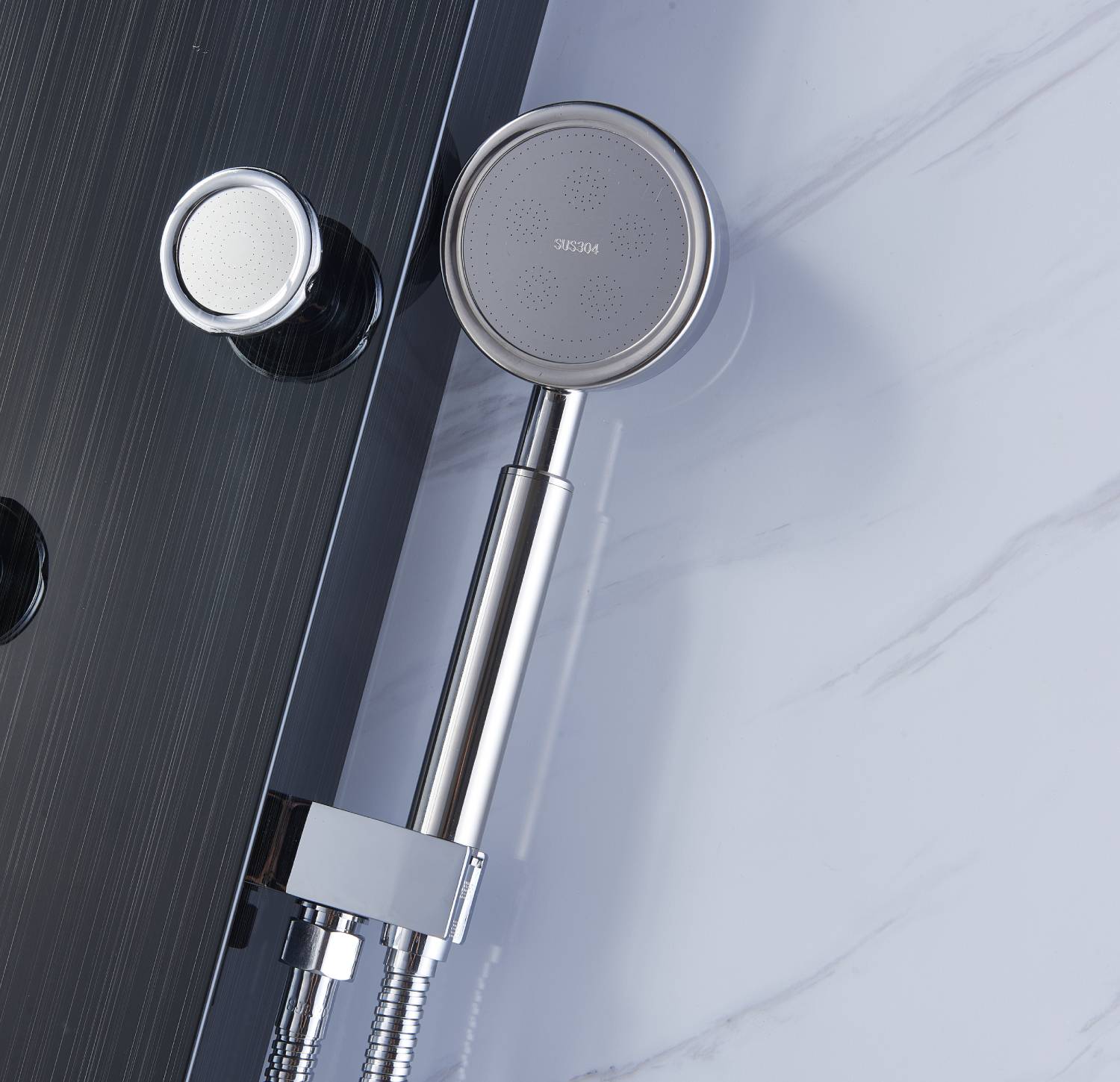 59'' Oil Bronze Black LED Rain & Waterfall Massage Tower - Simultaneous and Independent Functionality - wonderland shower inc