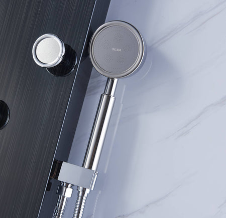 59'' Oil Bronze Black LED Rain & Waterfall Massage Tower - Simultaneous and Independent Functionality - wonderland shower inc