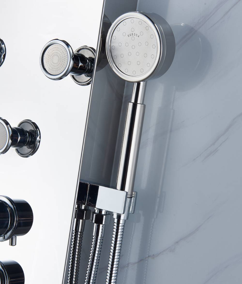 Chrome LED Rain & Waterfall Massage Tower - Simultaneous and Independent Functionality - wonderland shower inc