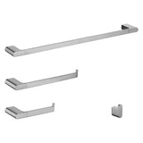 4-Piece Brass Brushed Nickel Bathroom Hardware Set - Towel Bar, Towel Holder, Toilet Paper Holder, Robe Hook, and Tower Holder - Wall Mounted