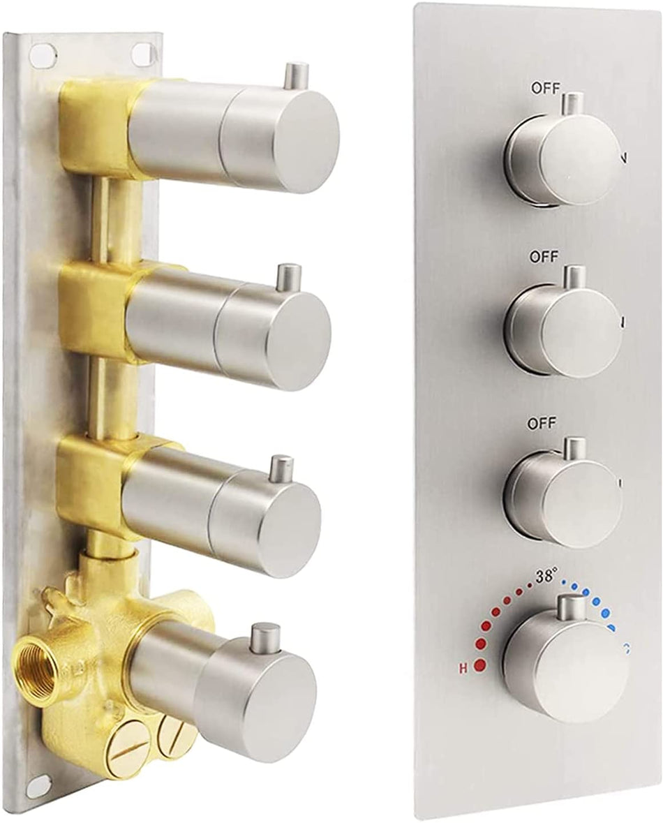 3 way thermostatic  rough in valve with trim