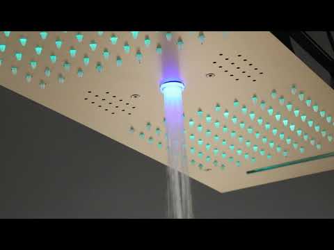 Brushed Gold 35-Inch LED Rainfall, Waterfall and Water Column
