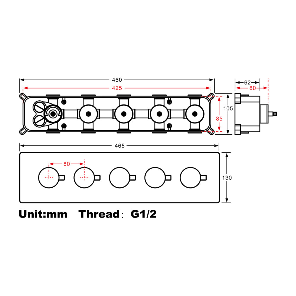 Elegant Gold 23x15 inch LED Music Shower Head with 4-Way Thermostatic Valve for Simultaneous and Independent Operation - wonderland shower inc