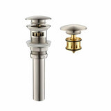 Solid Brass Pop-Up Overflow Drain for Bathroom Sink - Available in 4 Elegant Finishes