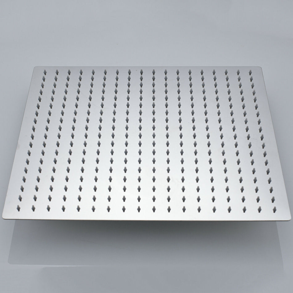 Chrome Stainless Steel Rainfall Shower Head: Choose from 12-inch or 16-inch Sizes for a Refreshing and Invigorating Experience - wonderland shower inc