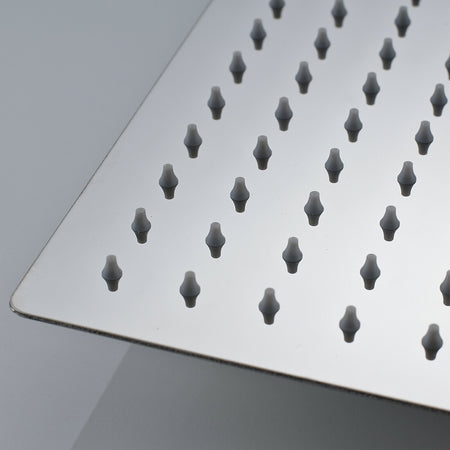 Chrome Stainless Steel Rainfall Shower Head: Choose from 12-inch or 16-inch Sizes for a Refreshing and Invigorating Experience - wonderland shower inc