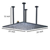 Matte Black 20-Inch or 24-Inch LED or Non-LED Ceiling Mounted Rain Shower Head - wonderland shower inc