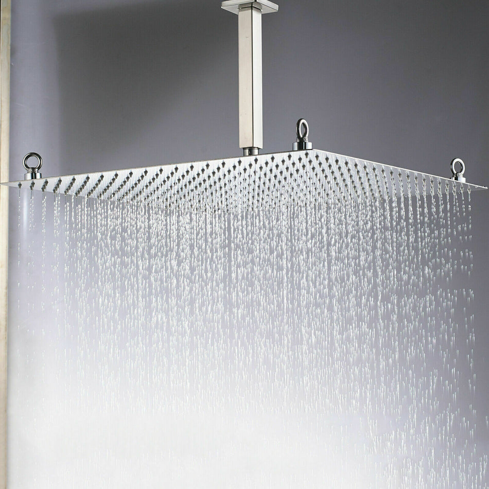 Ultra-Thin Design 20-Inch Non-LED Chrome Rain Shower Head: High Pressure, Ceiling Mount, and Overhead Rainfall