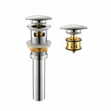 Solid Brass Pop-Up Overflow Drain for Bathroom Sink - Available in 4 Elegant Finishes