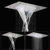 Flush-in LED Shower Head Water Temperature Led Shower Concealed Rain Large Waterfall - wonderland shower inc