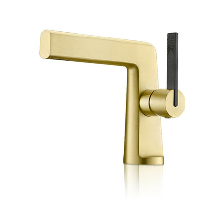 Brushed Gold waterfall single handle widespread bathroom sink faucet with pop up brass overflow drain - wonderland shower inc