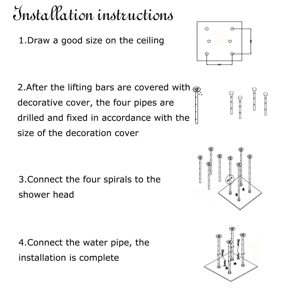 Matte Black 20-Inch or 24-Inch LED or Non-LED Ceiling Mounted Rain Shower Head - wonderland shower inc