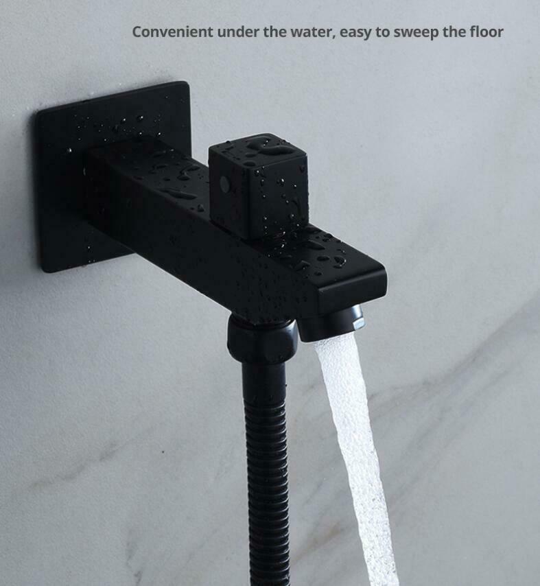 Matte Black 31" Flush-In LED Rainfall Shower Head with 6-Function Faucet, Massage Jet Body Sets & Thermostatic Mixer Valve - Simultaneous or Separate Operation - wonderland shower inc