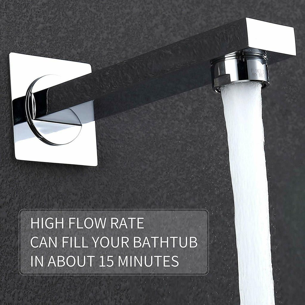 20inch 3 LED colors 3 way valve Chrome Rainfall Shower Faucets with tub spout - wonderland shower inc