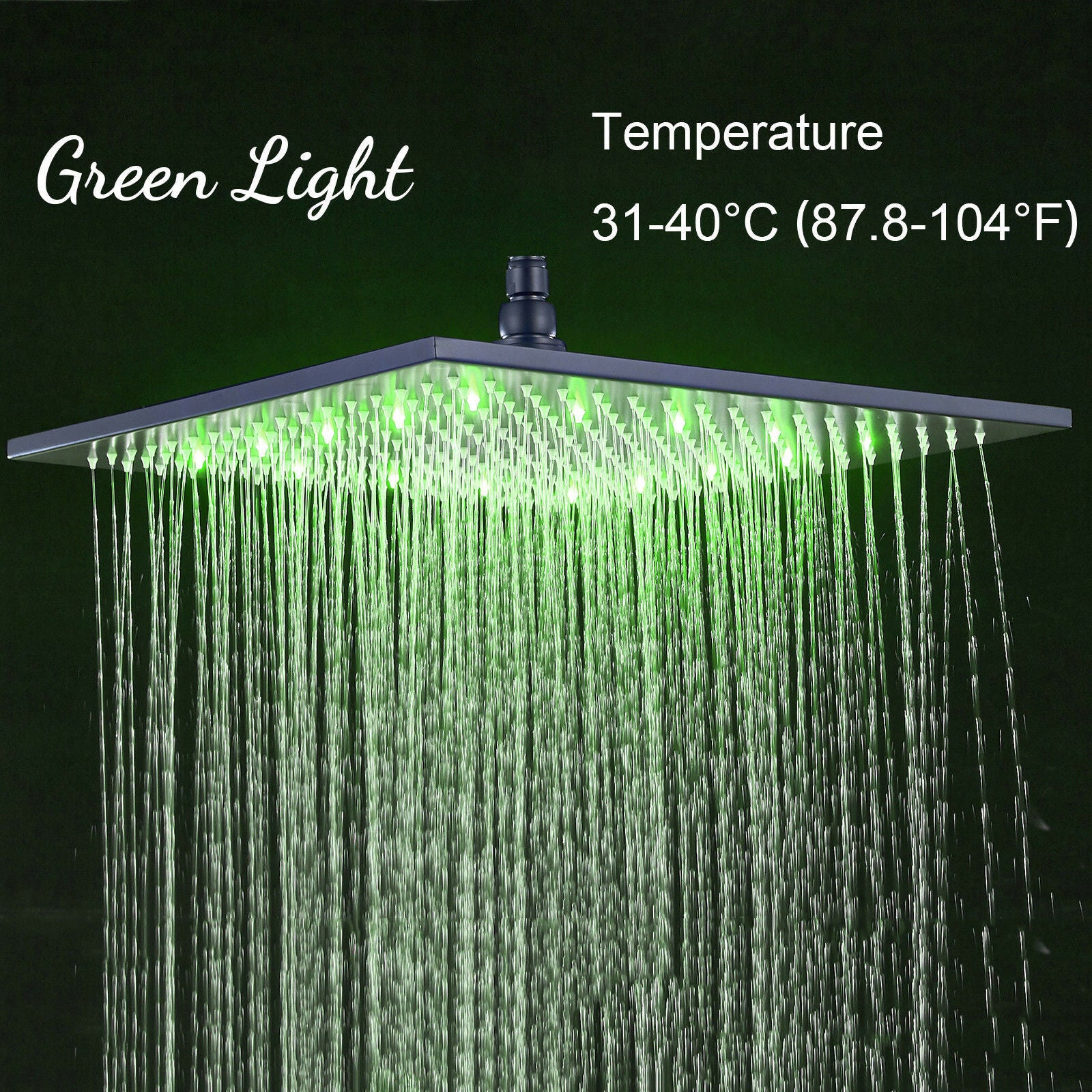 12inch or 16inch brass LED MATTE black rainfall shower head - wonderland shower inc