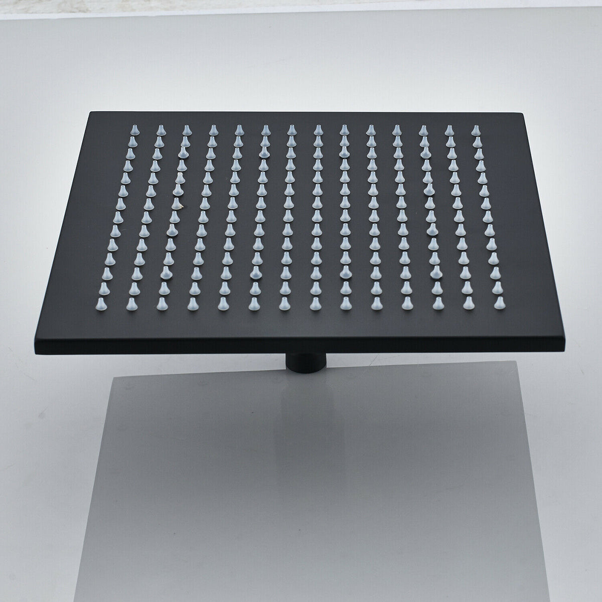 12-Inch Matte Black Rain Shower Head: 3 LED Color Lights and 16-Inch Wall Mount Shower Arm - wonderland shower inc