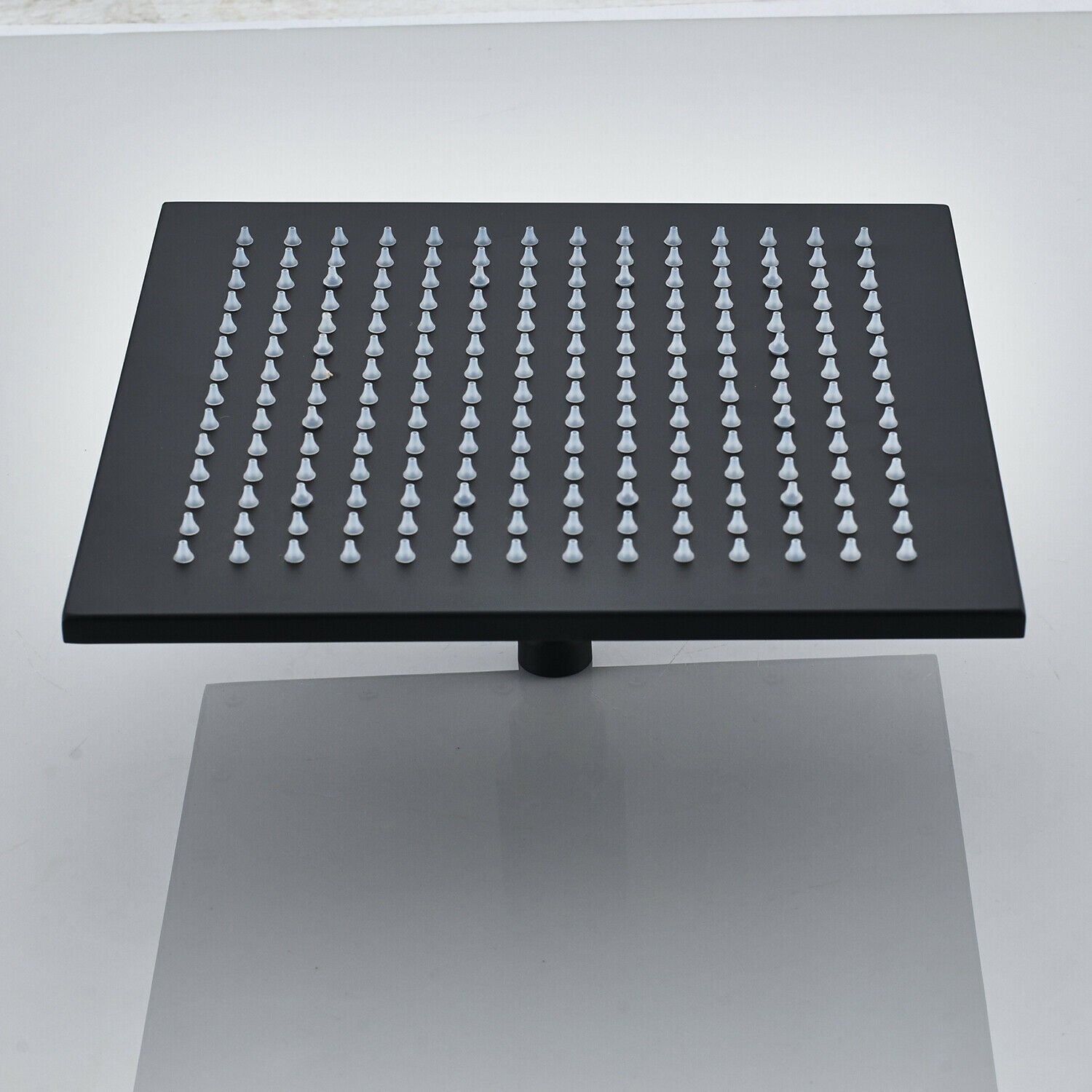 12-Inch Matte Black Rain Shower Head: 3 LED Color Lights and 16-Inch Wall Mount Shower Arm - wonderland shower inc