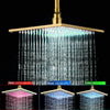 12 or 16-Inch Square LED Light Rainfall Shower Head Overhead Sprayer (Shower Arm Not Included) - wonderland shower inc