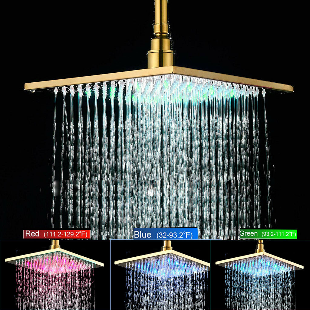 Modern Style 16 Polished Chrome Square Rain Shower System with