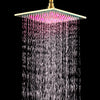 12 or 16-Inch Square LED Light Rainfall Shower Head Overhead Sprayer (Shower Arm Not Included) - wonderland shower inc