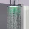 20inch 3 LED lights colors shower head matte black two way valve system - wonderland shower inc