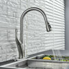 Kitchen Sink Faucet Pull Out Sprayer Brushed Nickel Mixer Tap With Deck Plate - wonderland shower inc