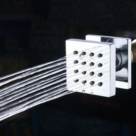 12-inch or 16-inch Rainfall 3 LED Colors Chrome Ceiling Mount 3-Way Thermostatic Shower System - Simultaneous and Individual Functionality - wonderland shower inc