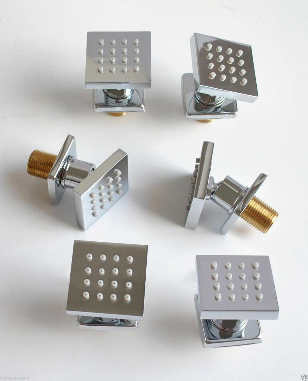 ceiling mount LED chrome 3 functions Digital Display anti scald Shower systems With 6 brass Body Jet Sprayer Chrome Finish - wonderland shower inc