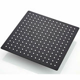 Matte Black 12'' Square Rain Shower Head: Stainless Steel Construction, Overhead Spray, and Included Ceiling Shower Arm - wonderland shower inc