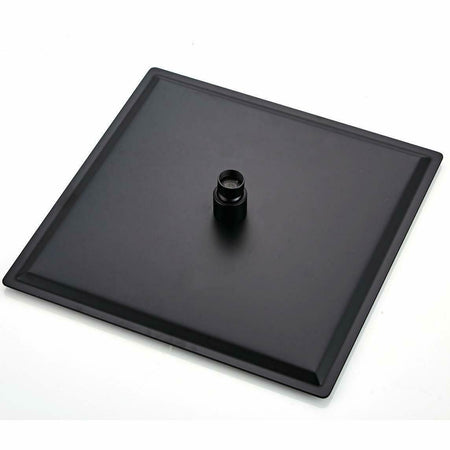 Matte Black 12'' Square Rain Shower Head: Stainless Steel Construction, Overhead Spray, and Included Ceiling Shower Arm - wonderland shower inc
