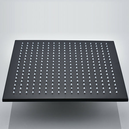 12inch or 16inch brass LED MATTE black rainfall shower head - wonderland shower inc