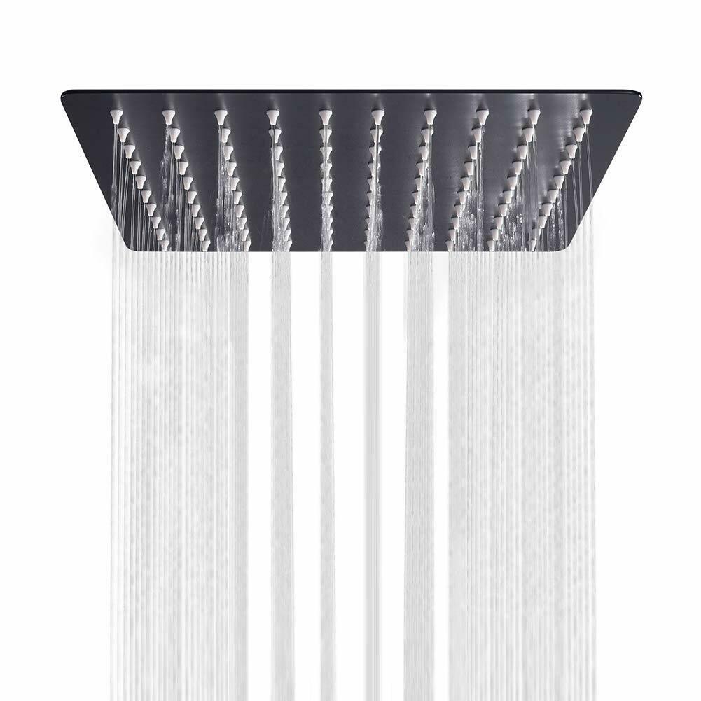 Chrome Stainless Steel Rainfall Shower Head: Choose from 12-inch or 16-inch Sizes for a Refreshing and Invigorating Experience - wonderland shower inc