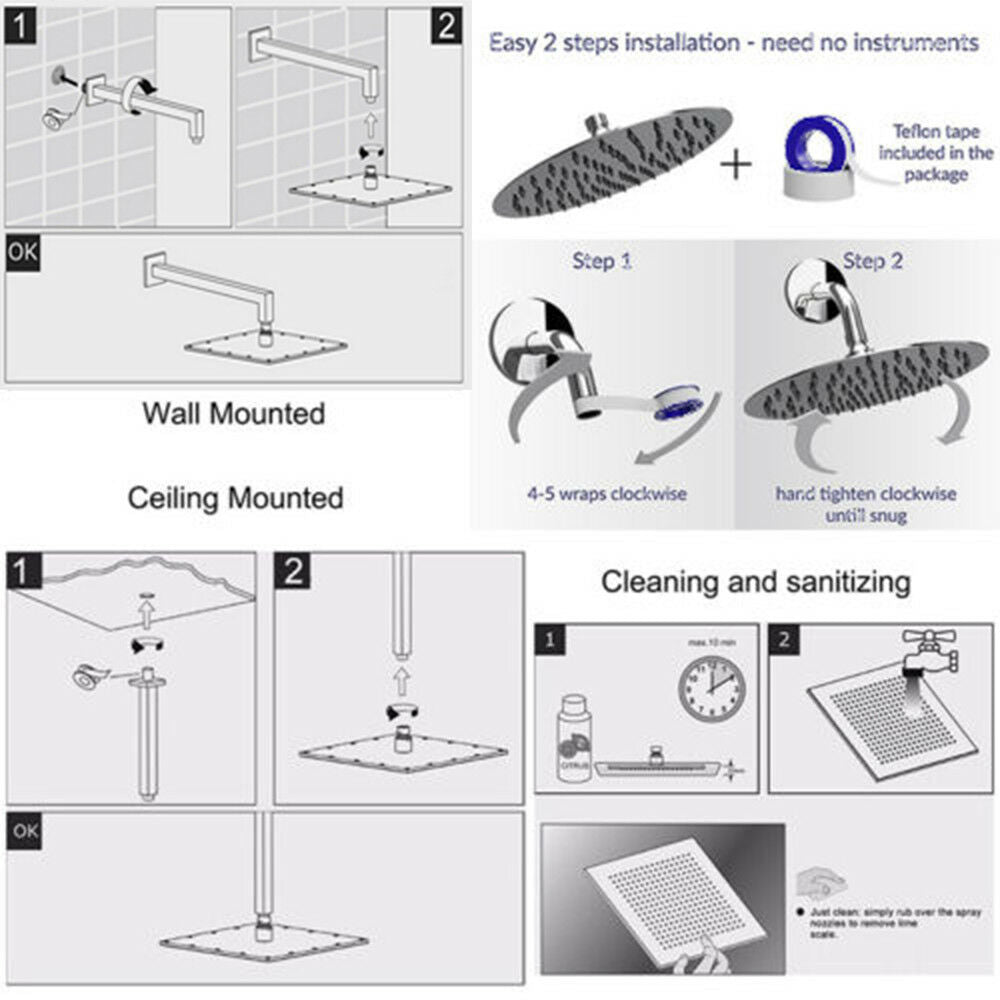 12inch or 16inch brass LED MATTE black rainfall shower head - wonderland shower inc