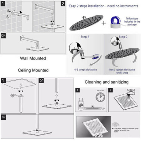 12inch or 16inch brass LED MATTE black rainfall shower head - wonderland shower inc