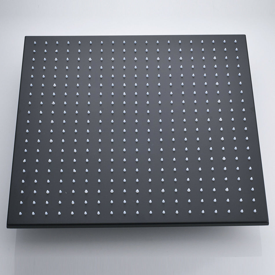 Matte Black 20-Inch or 24-Inch LED or Non-LED Ceiling Mounted Rain Shower Head - wonderland shower inc