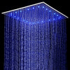 chrome ceiling mount LED rainfall shower head  two way shower faucet with handle sprayer - wonderland shower inc