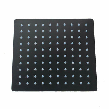 Matte Black 16-inch Square Rain Shower Head Top Over Shower Head - wonderland shower inc