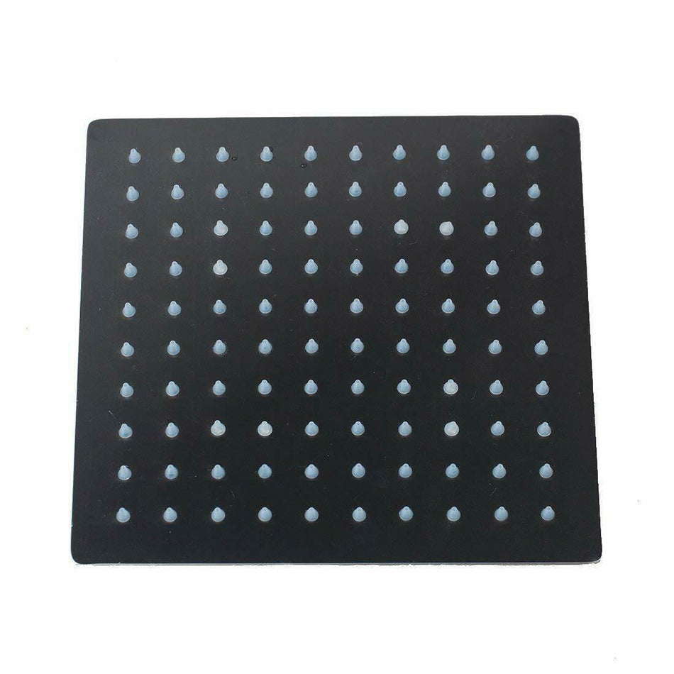 Matte Black 16-inch Square Rain Shower Head Top Over Shower Head - wonderland shower inc