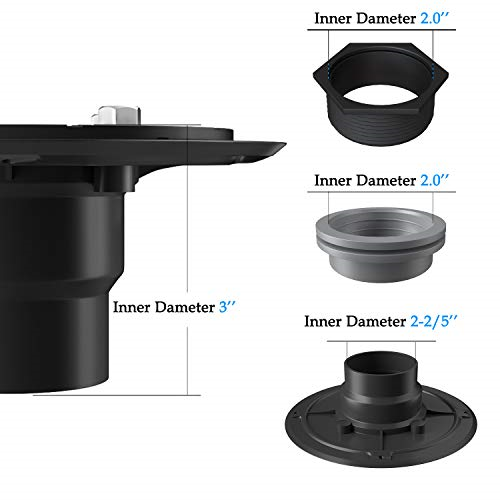 Square Shower Drain 4 Inch, Tile-insert Matte Black Stainless Steel - wonderland shower inc