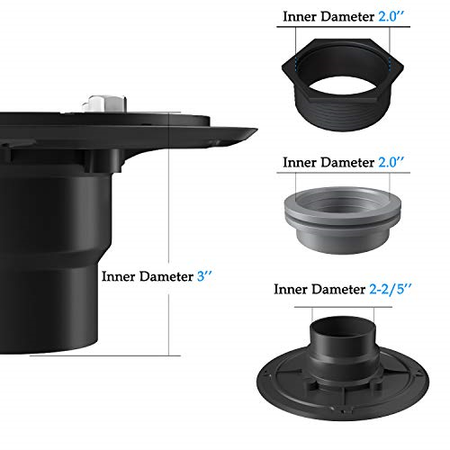 Square Shower Drain 4 Inch, Tile-insert Matte Black Stainless Steel - wonderland shower inc