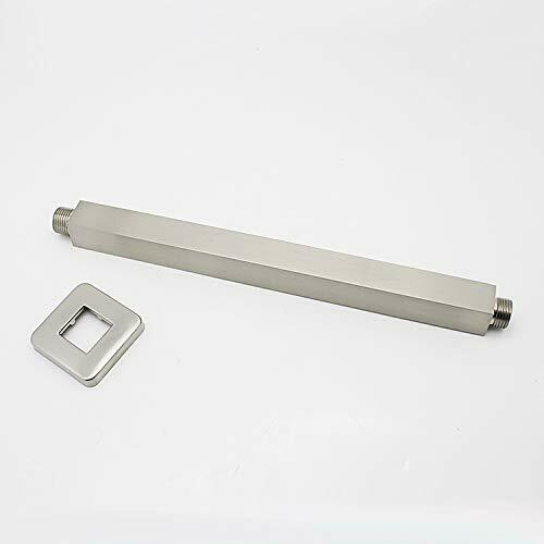 Brass 11-Inch Ceiling Mount Shower Arm (Brushed Nickel) with flange - wonderland shower inc