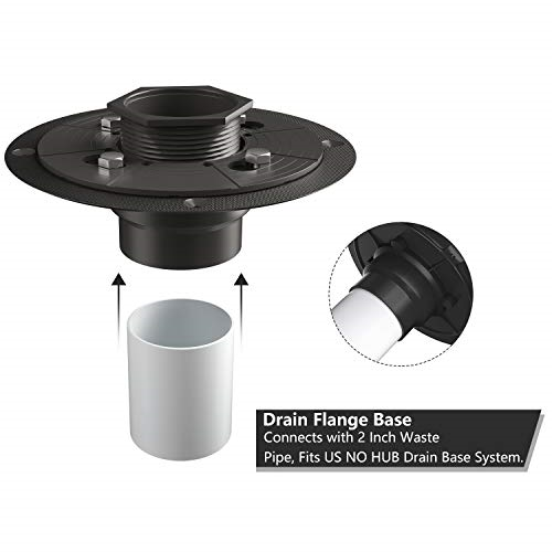 Square Shower Drain 4 Inch, Tile-insert Matte Black Stainless Steel - wonderland shower inc