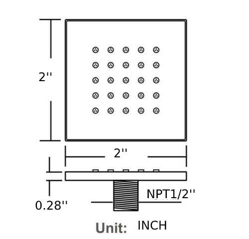 20 Inch LED Rainfall Mist Ceiling Mounted Matte Black 4-Way Thermostatic Shower System featuring 6 Body Jets. - wonderland shower inc