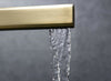 Brushed Gold waterfall single handle widespread bathroom sink faucet with pop up brass overflow drain - wonderland shower inc