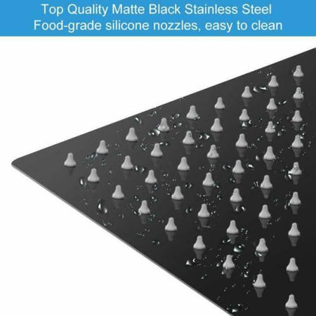 12inch 2 way Wall Mounted Matte Black Shower System with pressure balance Rough-in Valve Body and Trim - wonderland shower inc